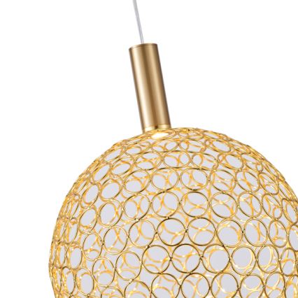 LED Lustr na lanku PERFORATO LED/6,3W/230V 3000K zlatá pr. 25 cm