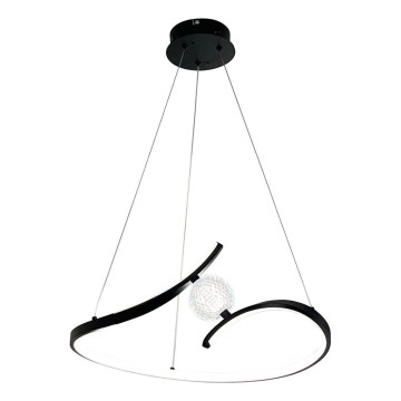 LED Lustr na lanku PERLA LED/34W/230V černá