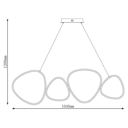 LED Lustr na lanku PETRA LED/48W/230V 4000K černá