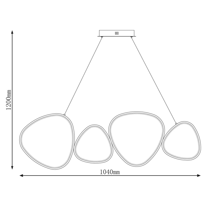LED Lustr na lanku PETRA LED/48W/230V 4000K černá