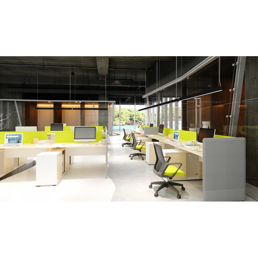 LED Lustr na lanku/přisazený LED/44W/230V 3000K 120 cm černá