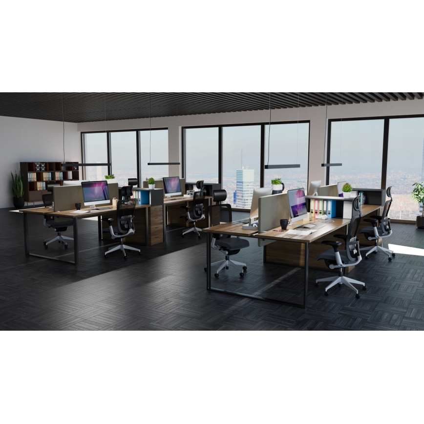 LED Lustr na lanku/přisazený LED/44W/230V 4000K 120 cm černá
