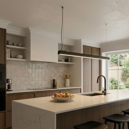LED Lustr na lanku/přisazený LED/44W/230V 4000K 120 cm černá