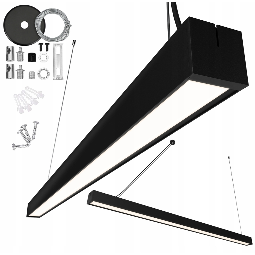 LED Lustr na lanku/přisazený LED/44W/230V 4000K 120 cm černá