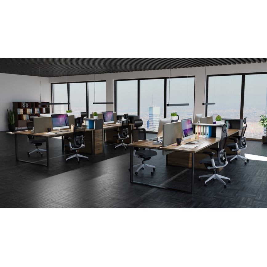 LED Lustr na lanku/přisazený LED/44W/230V 6000K 120 cm černá