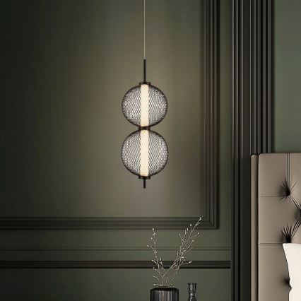LED Lustr na lanku PUMA LED/10W/230V pr. 14 cm černá