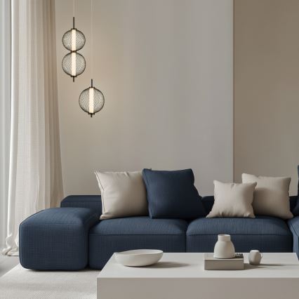 LED Lustr na lanku PUMA LED/10W/230V pr. 14 cm černá