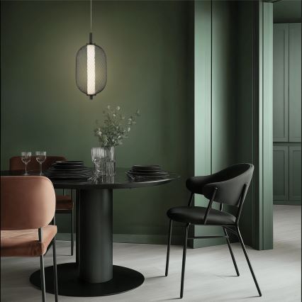 LED Lustr na lanku PUMA LED/10W/230V pr. 15 cm černá