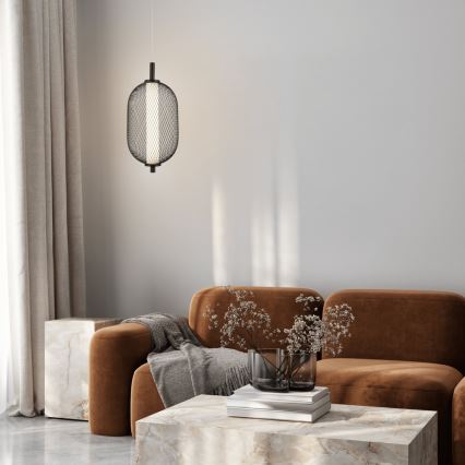 LED Lustr na lanku PUMA LED/10W/230V pr. 15 cm černá
