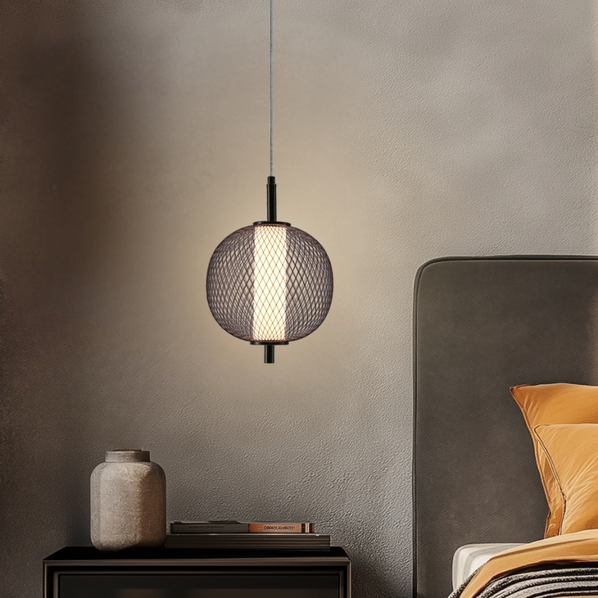 LED Lustr na lanku PUMA LED/10W/230V pr. 20 cm černá