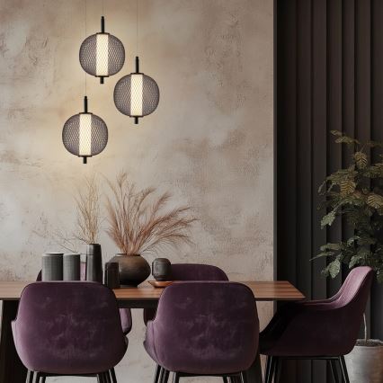 LED Lustr na lanku PUMA LED/10W/230V pr. 20 cm černá