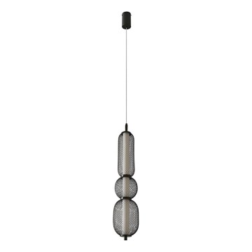LED Lustr na lanku PUMA LED/15W/230V pr. 14 cm černá