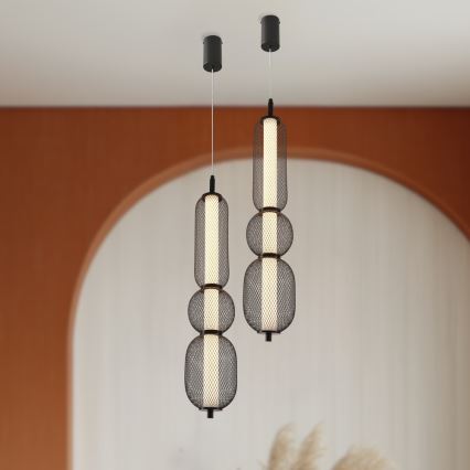 LED Lustr na lanku PUMA LED/15W/230V pr. 14 cm černá