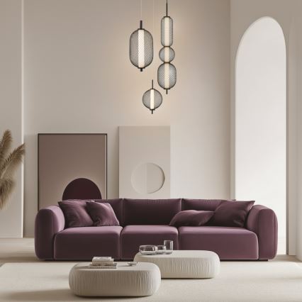 LED Lustr na lanku PUMA LED/15W/230V pr. 14 cm černá