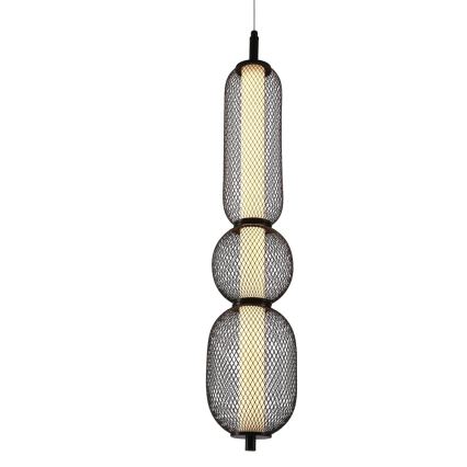 LED Lustr na lanku PUMA LED/15W/230V pr. 14 cm černá