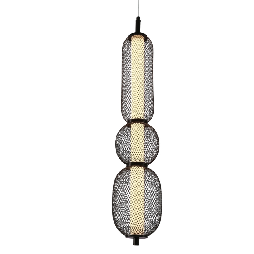 LED Lustr na lanku PUMA LED/15W/230V pr. 14 cm černá
