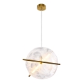 LED Lustr na lanku RELAX LED/15W/230V zlatá/bílá