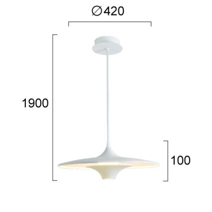 LED Lustr na lanku RENE LED/19W/230V CRI 90 bílá