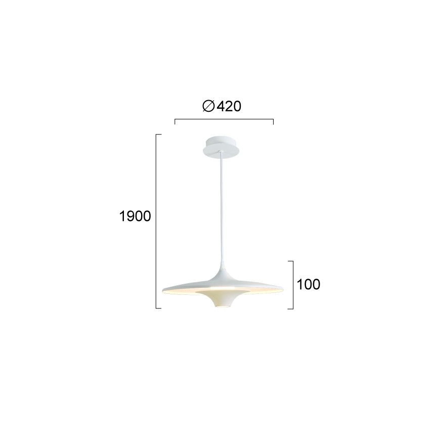 LED Lustr na lanku RENE LED/19W/230V CRI 90 bílá