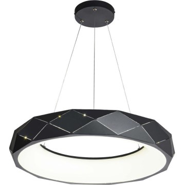 LED Lustr na lanku REUS LED/36W/230V 4000K pr. 61 cm černá