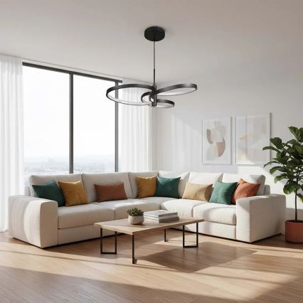 LED Lustr na lanku RIBBON LED/25W/230V 4000K černá