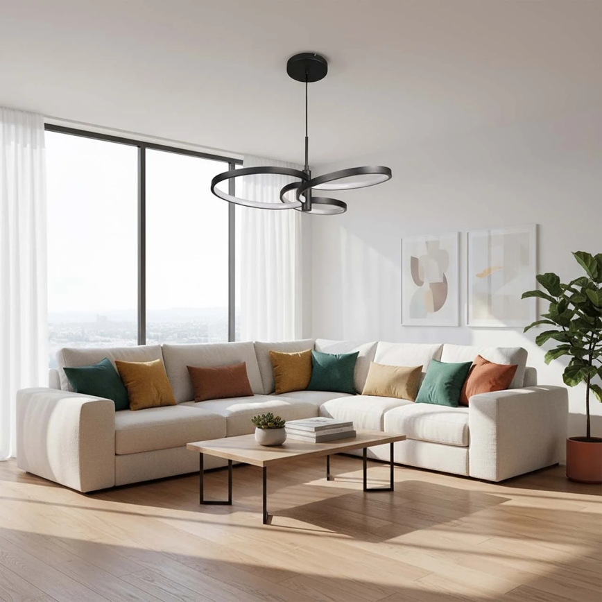 LED Lustr na lanku RIBBON LED/25W/230V 4000K černá