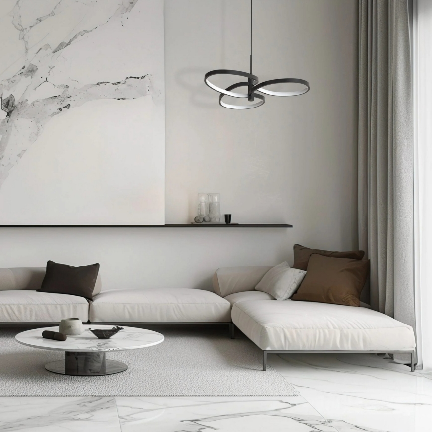 LED Lustr na lanku RIBBON LED/25W/230V 4000K černá