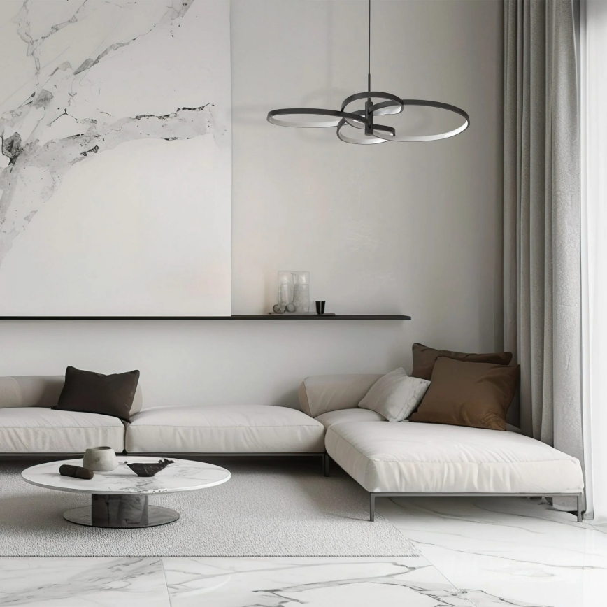 LED Lustr na lanku RIBBON LED/37W/230V 4000K černá