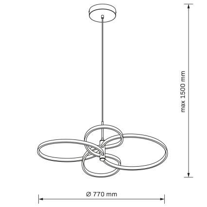 LED Lustr na lanku RIBBON LED/37W/230V 4000K černá