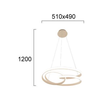 LED Lustr na lanku RIBBON LED/42W/230V béžová