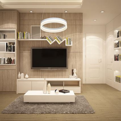 LED Lustr na lanku RING LED/24W/230V