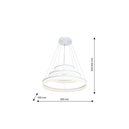 LED Lustr na lanku RING LED/62W/230V