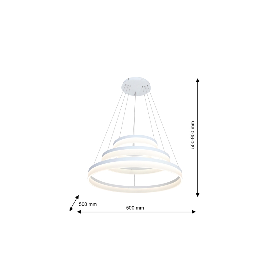 LED Lustr na lanku RING LED/62W/230V