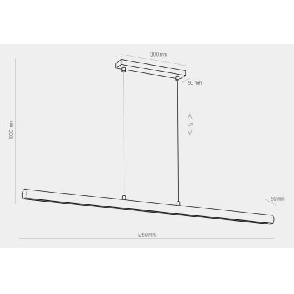 LED Lustr na lanku ROLLO LED/40W/230V dřevo