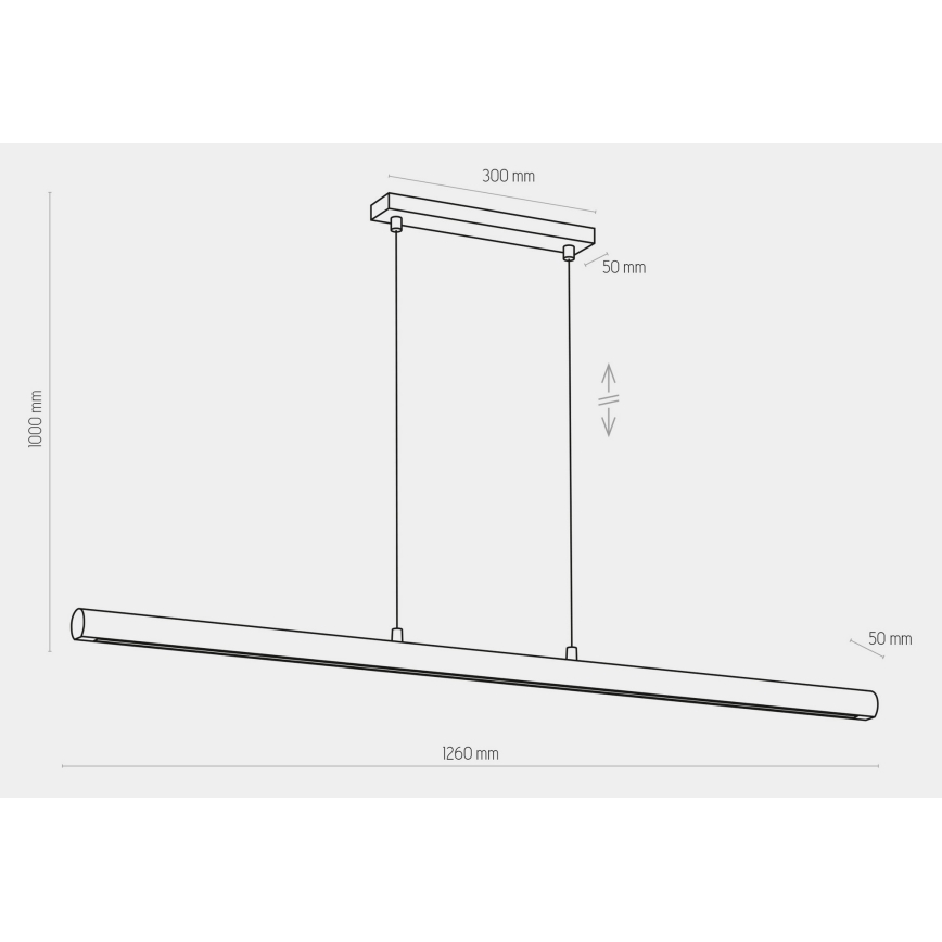 LED Lustr na lanku ROLLO LED/40W/230V dřevo