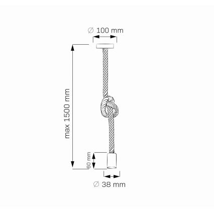 LED Lustr na lanku ROPE 1xE27/8W/230V