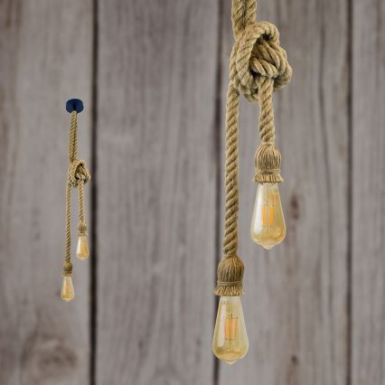 LED Lustr na lanku ROPE 2xE27/10W/230V