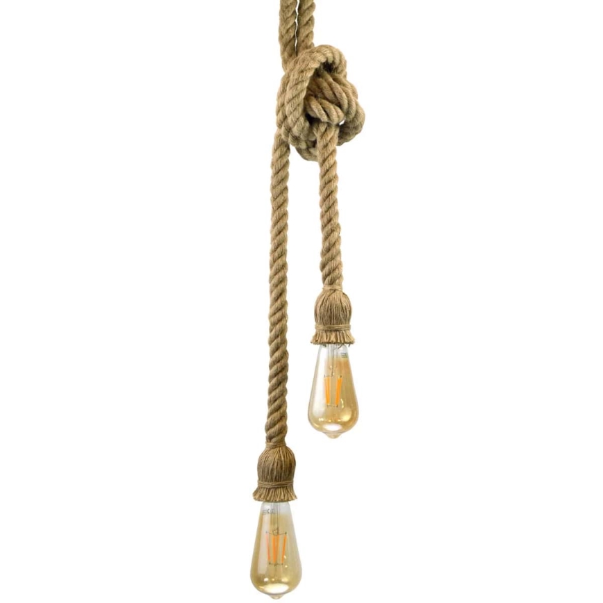 LED Lustr na lanku ROPE 2xE27/10W/230V