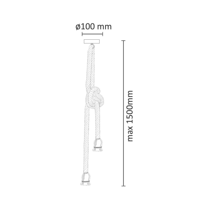 LED Lustr na lanku ROPE 2xE27/10W/230V