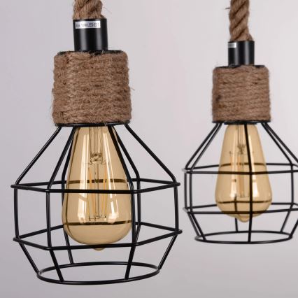 LED Lustr na lanku ROPE ALEGRA 4xE27/10W/230V