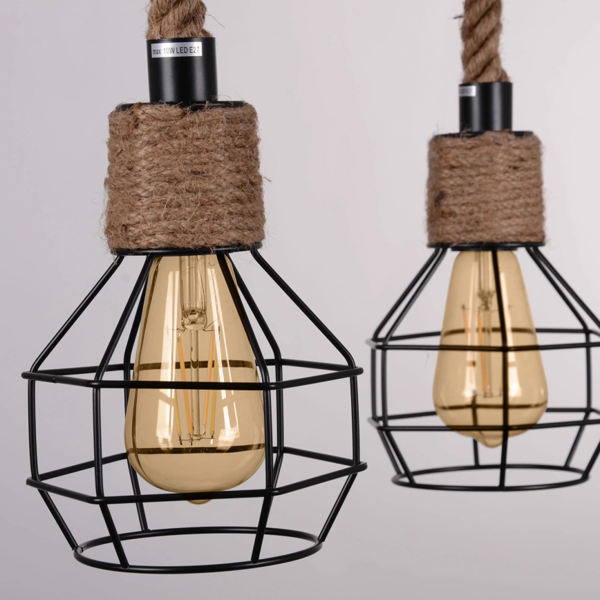 LED Lustr na lanku ROPE ALEGRA 4xE27/10W/230V