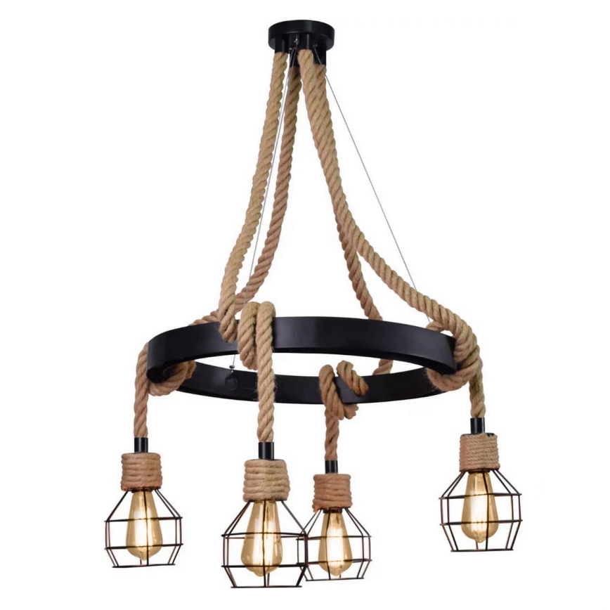 LED Lustr na lanku ROPE ALEGRA 4xE27/10W/230V