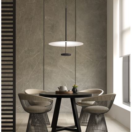 LED Lustr na lanku ROSS LED/13W/230V černá/bílá
