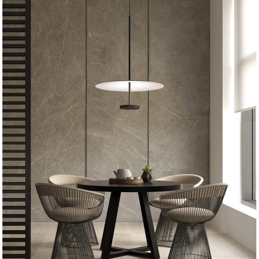 LED Lustr na lanku ROSS LED/13W/230V černá/bílá