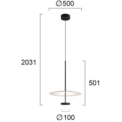 LED Lustr na lanku ROSS LED/13W/230V černá/bílá