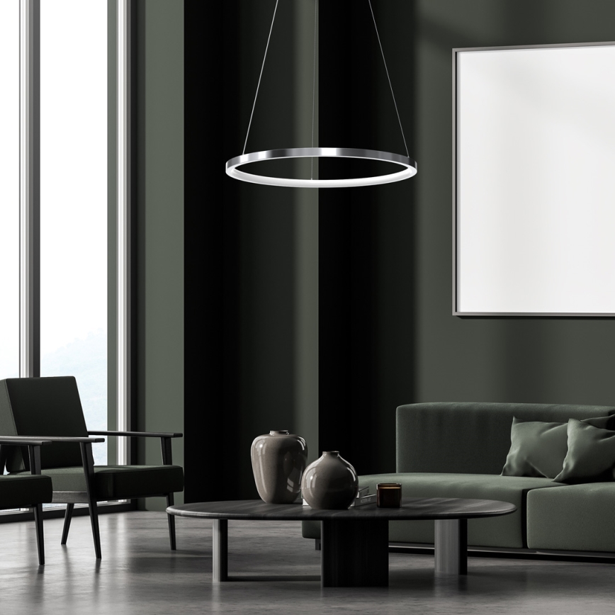 LED Lustr na lanku ROTONDA LED/27W/230V lesklý chrom