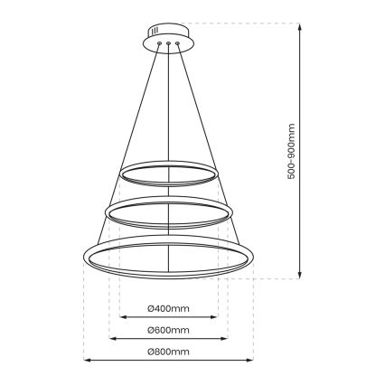 LED Lustr na lanku ROTONDA LED/93W/230V lesklý chrom