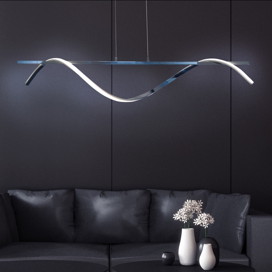 LED Lustr na lanku RUMBA LED/23W/230V 4000K lesklý chrom