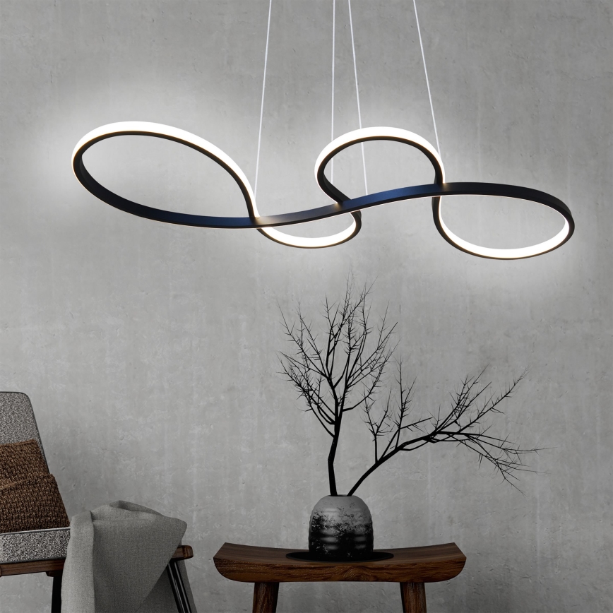 LED Lustr na lanku SALSA LED/38W/230V 4000K černá