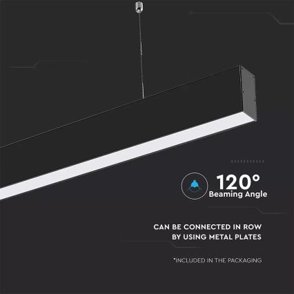 LED Lustr na lanku SAMSUNG CHIP 1xLED/40W/230V 4000K černá